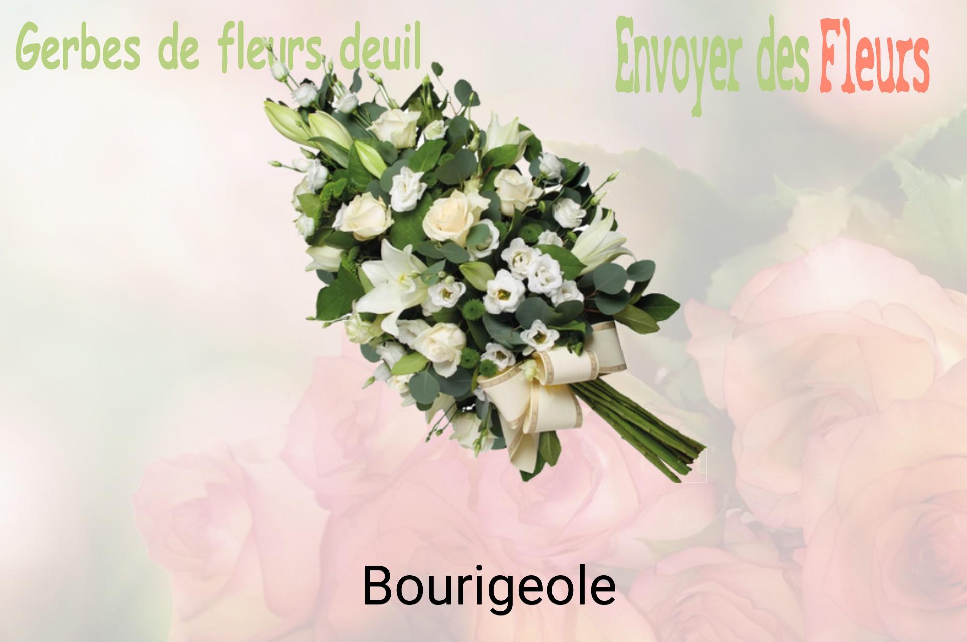 Gerbe de fleurs de deuil livrée à Bourigeole